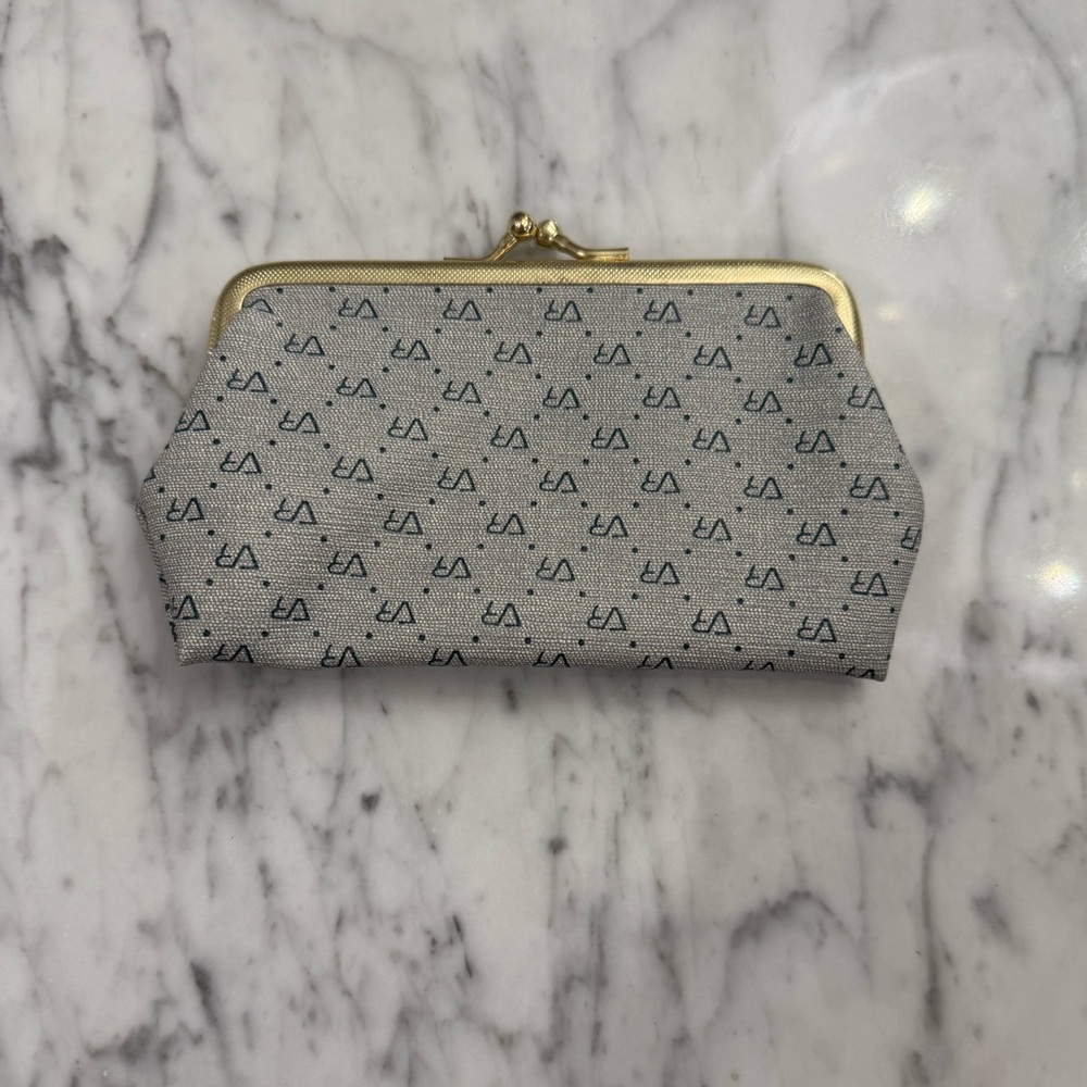 EXCELLENT Vintage 1970s VR Gray Patterned Clutch Coin Purse - Picture 5 of 6